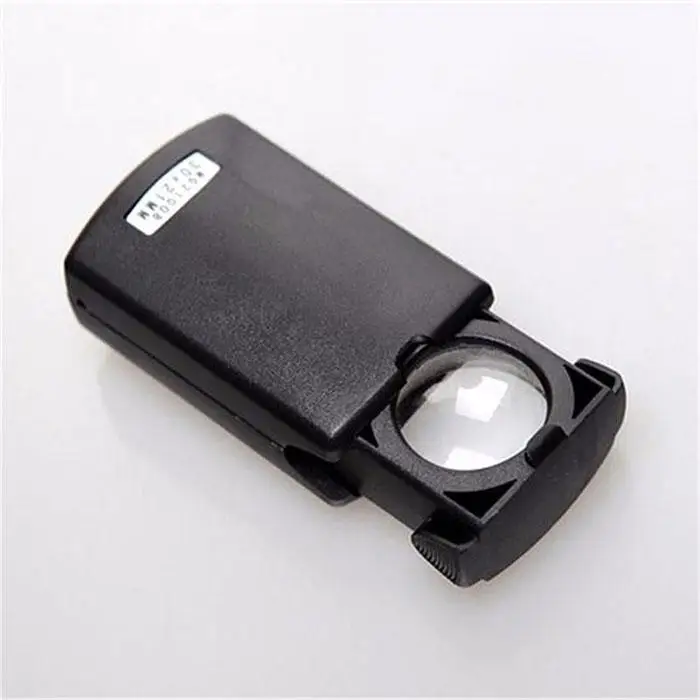 Мини Портативный ручное увеличительное стекло с светодиодный свет черный LR44