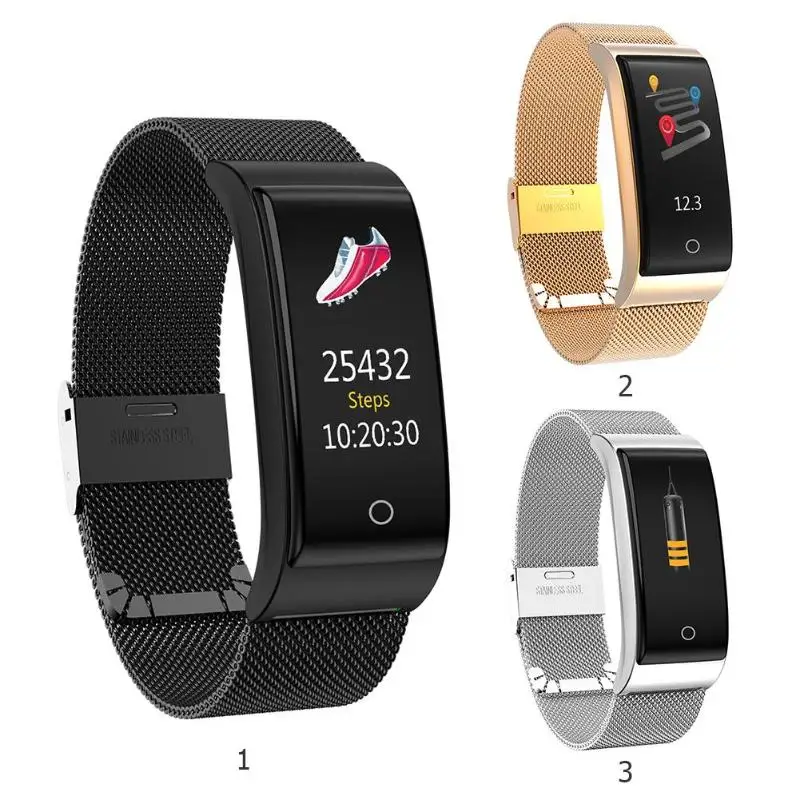 F4 Bluetooth 0 96 дюймов Экран крови Давление монитор сердечного ритма Смарт