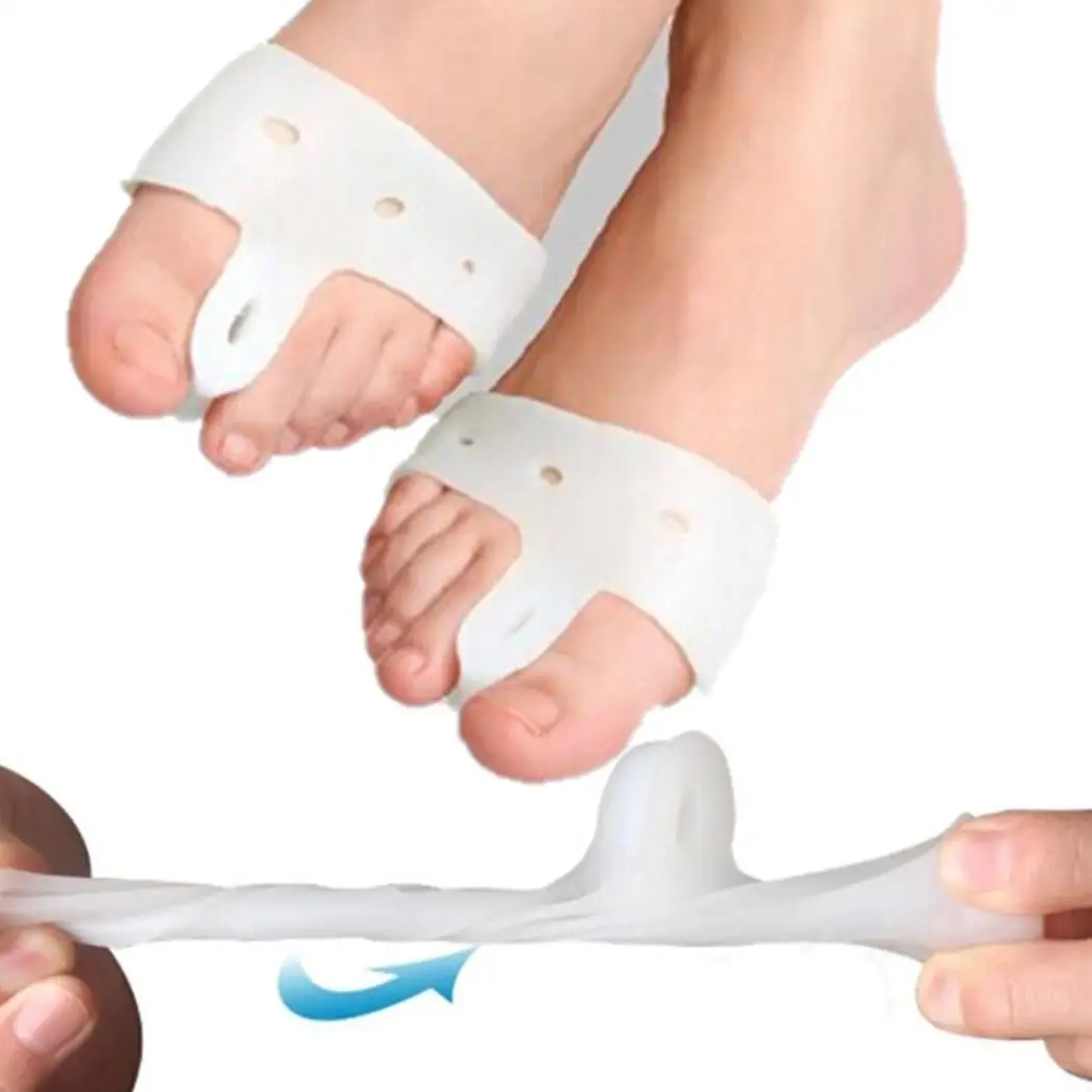 Силиконовые боли облегчение Hallux выпрямитель ног белый цвета слоновой кости