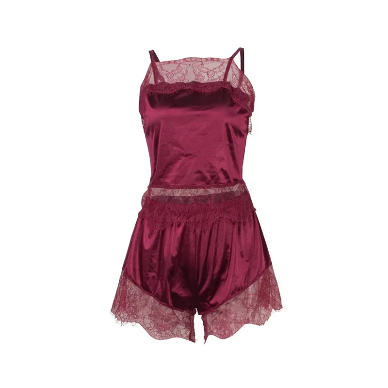 2019 пижамный комплект Женский Летний без рукавов ремень открытая спина ночное