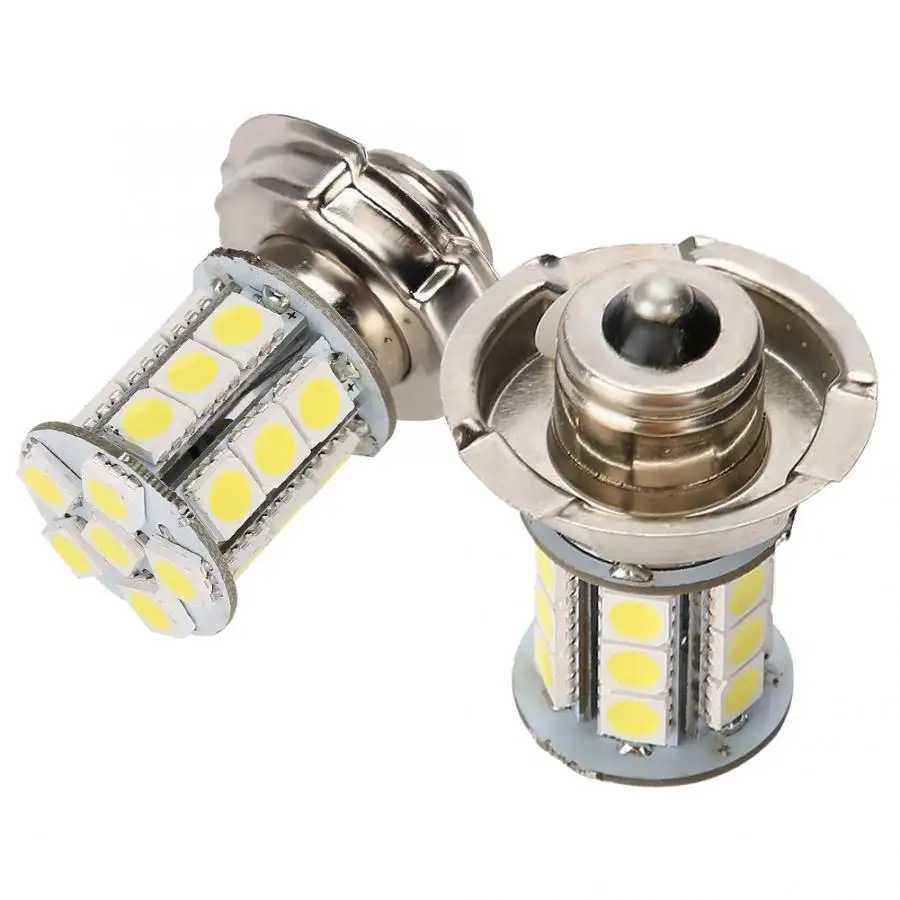 Universal Motorcycle Headlight Bulbs 2 PCS 12V P26 S24 SMD LED Car 6000k Aluminum| |