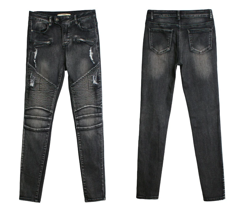 Женские винтажные рваные джинсы брюки карандаш с заниженной талией|Узкие джинсы|