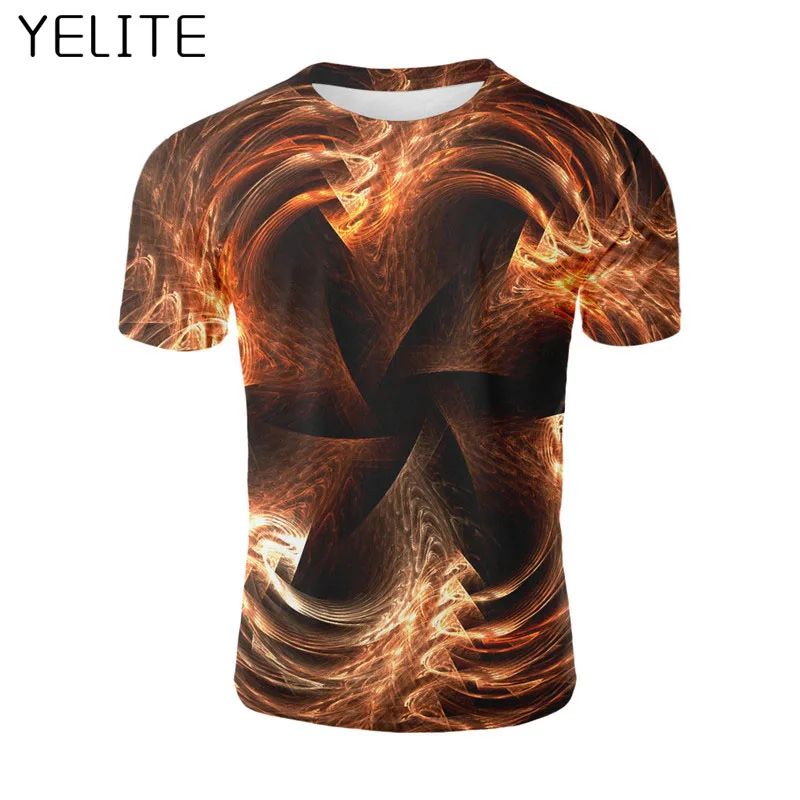 YELITE светящиеся футболки с принтом 3D футболка животными Мужская уличная одежда