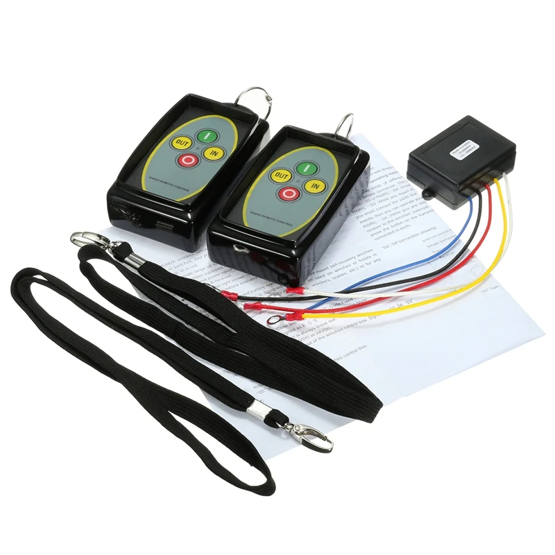 12-24V Winch In Out 434MHz Wireless Remote Control Swtich For Truck/Jeep SUV ATV Warn Receiver Module and RF Transmitter