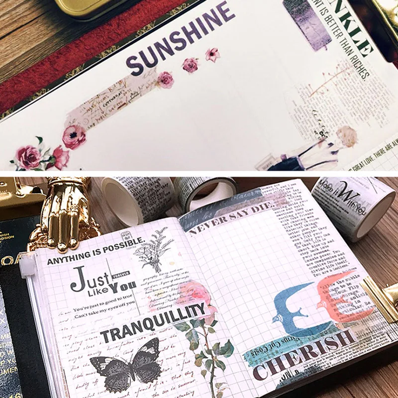 Hot Sale 1PC Retro Handbook Sticker DIY Tape Scrapbooking Popular Masking Planner Decorative | Дом и сад