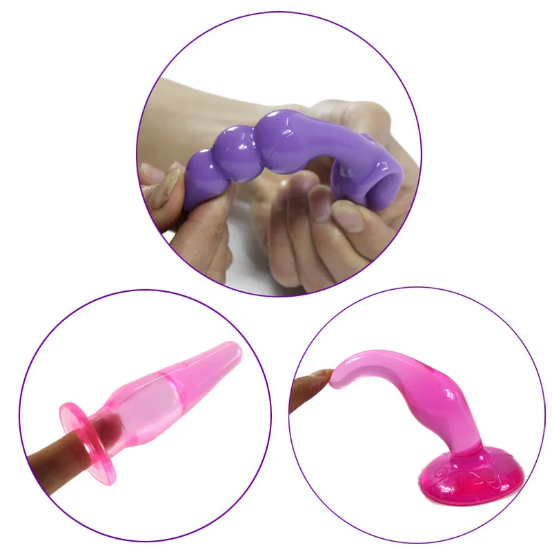 HEBUZHOU 6pcs/set Anal Dildo Erotic Adult Gay Silicone Plug Butt Prostate Massager Beads Sex Toys for Woman Men |