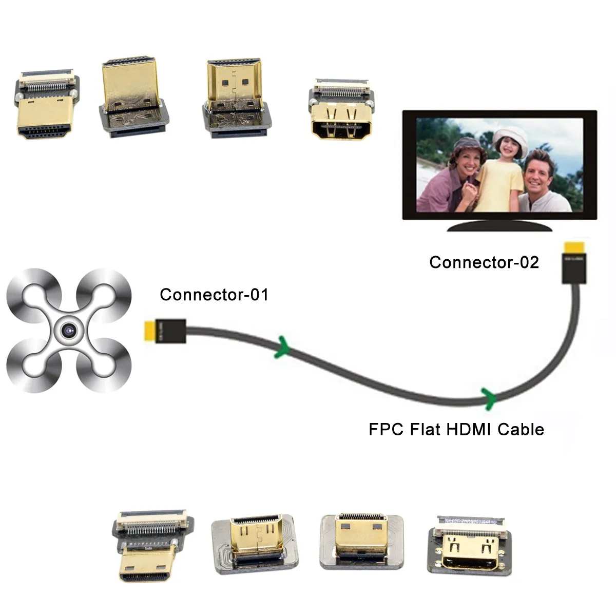 Микро HDMI-совместимый тип D Штекерный разъем CYFPV стандартный прямой для FPV HDTV
