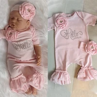 pudcoco girl jumpsuits newborn baby girls flower romper jumpsuit headband outfits clothes set