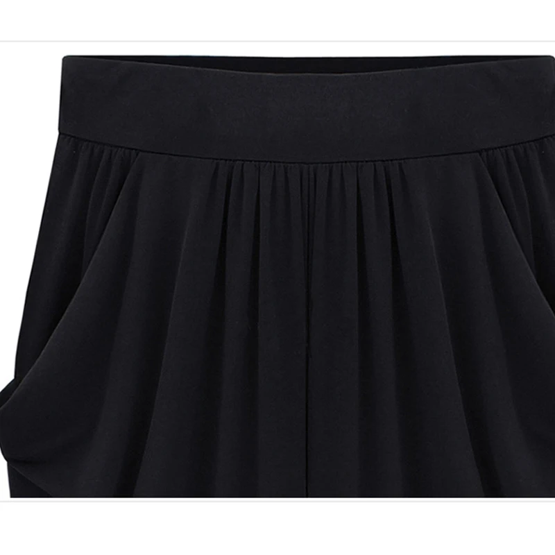 Женские укороченные брюки 5XL 6XL размера плюс повседневные плиссированные