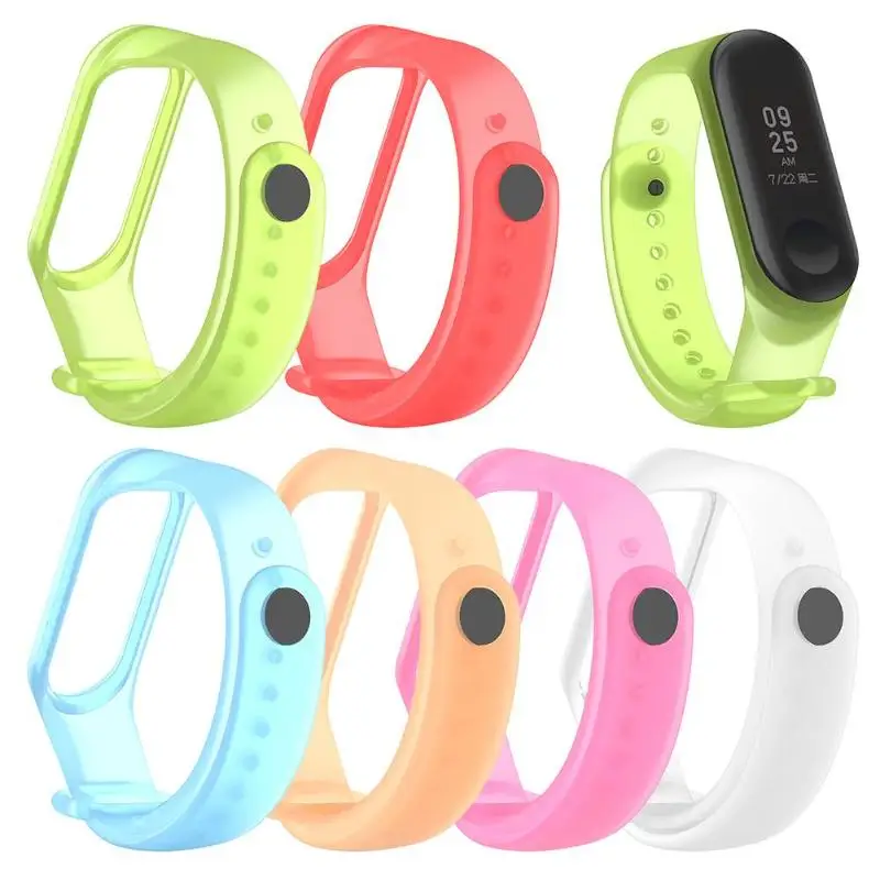 Прозрачный TPE регулируемый ремешок для наручных часов Xiaomi MI Band 3|Ремешки часов| |