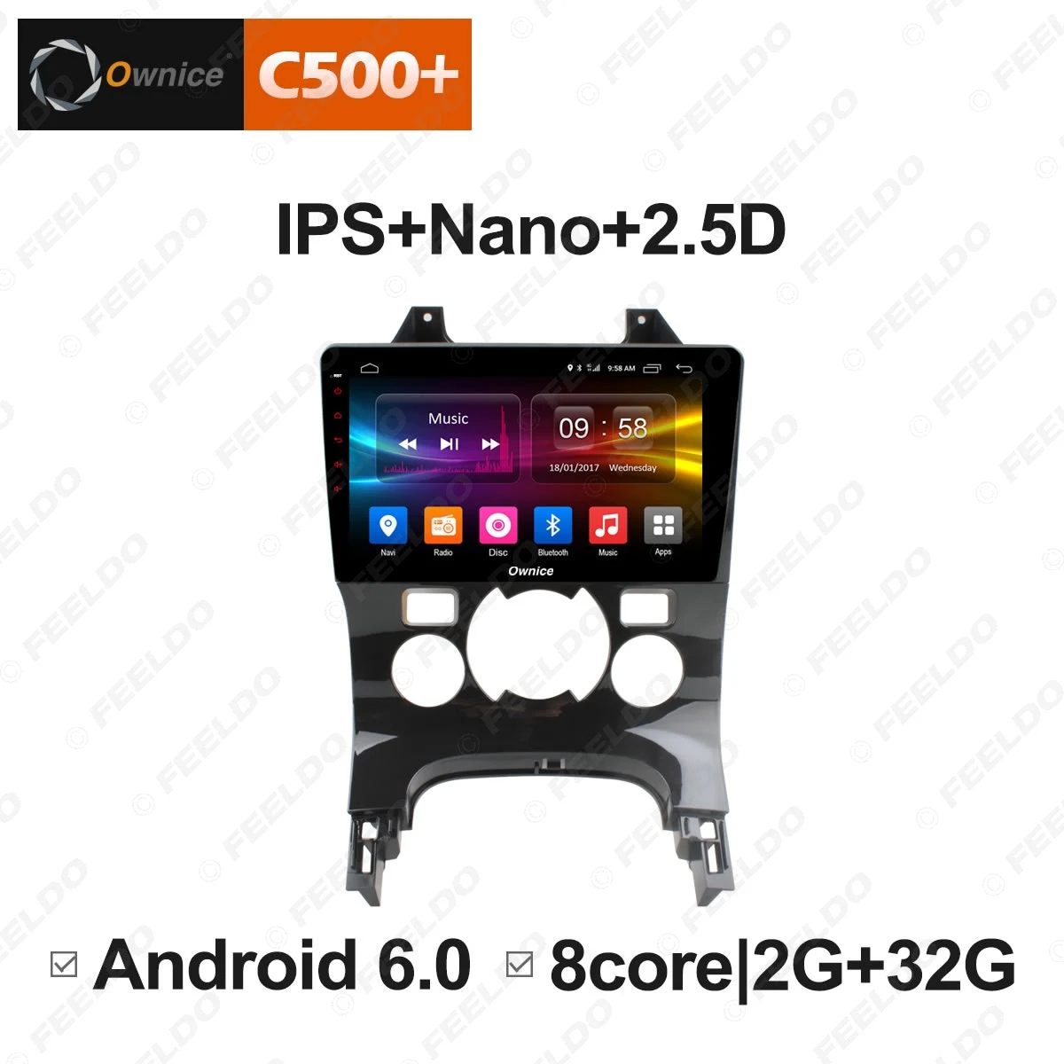 FEELDO 9 &quotAndroid 6 0 4 ядерный/DDR3 1G/16G/поддержка 4G ключ автомобильный медиаплеер с GPS/FM/AM