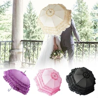 double lace parasol princess umbrella bridal elegant parasol wedding photography props