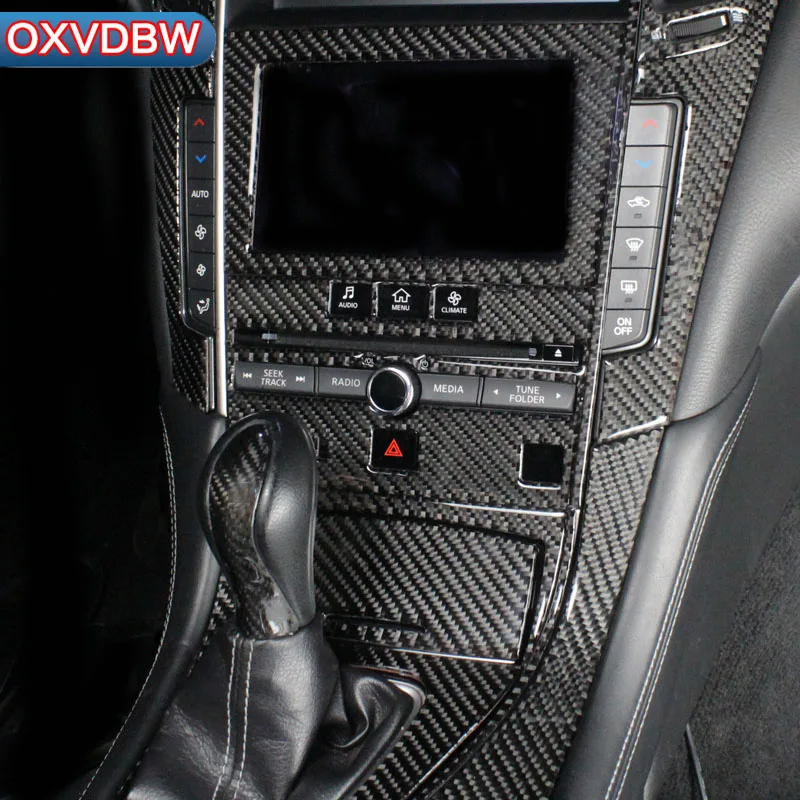 

Аксессуары для Infiniti Q50 Q60, центральная консоль из углеродного волокна, трансмиссионная панель, дверь, интерьер, выход, наклейки, Декоративный...