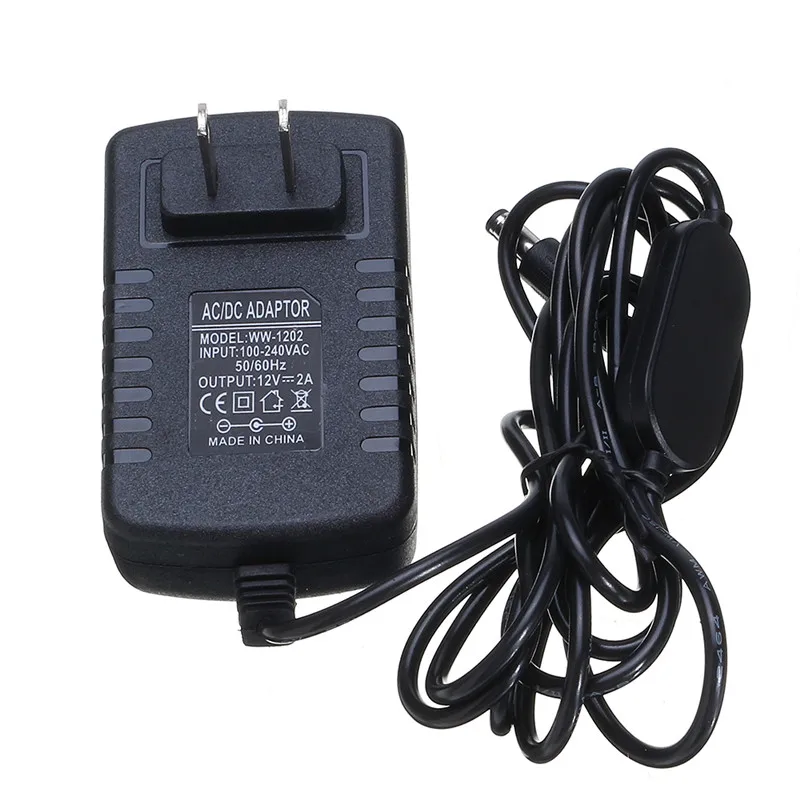 Штепсельная Вилка CLAITE US 1 5 M 2M AC110-240V к DC12V 2A 24W адаптер питания с диммером для