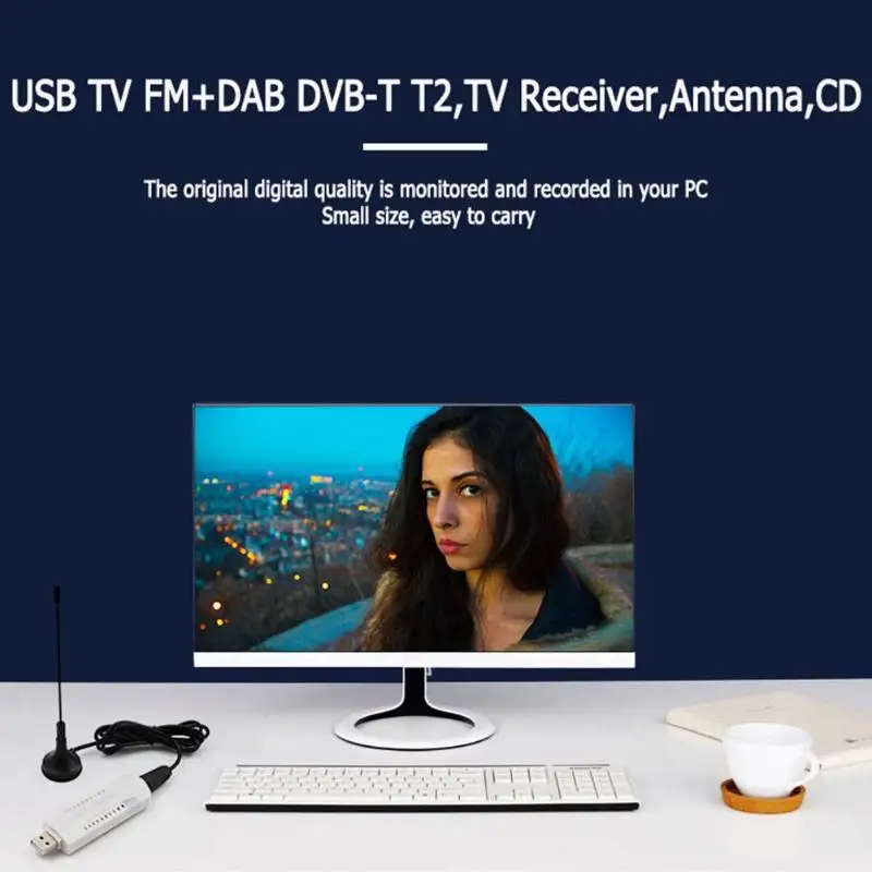 Новый цифровой USB HDTV тюнер FM + DAB DVB T T2 компьютерный терминал ТВ сигнала адаптер