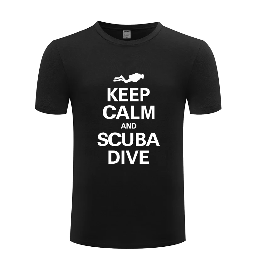Креативная Подарочная Мужская Футболка Keep Calm and Dive для дайвинга новинка 2018