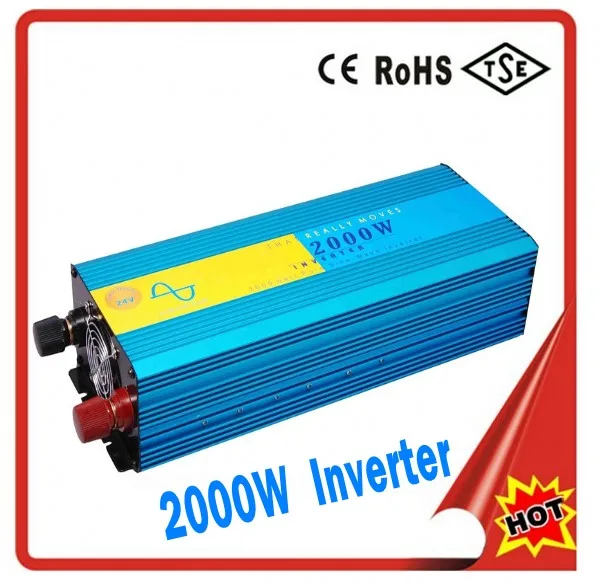 Чистая синусоида Инвертор 2000 Вт DC12V/24 В AC110V инвертор пик 4000 12vdc 24vdc 48vdc конвертер
