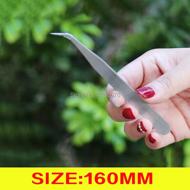 

125/140/160mm 1set/pack Medical curve tweezers fine-tipped Dressing forceps stainless steel clamp Precision tweezers curve plier