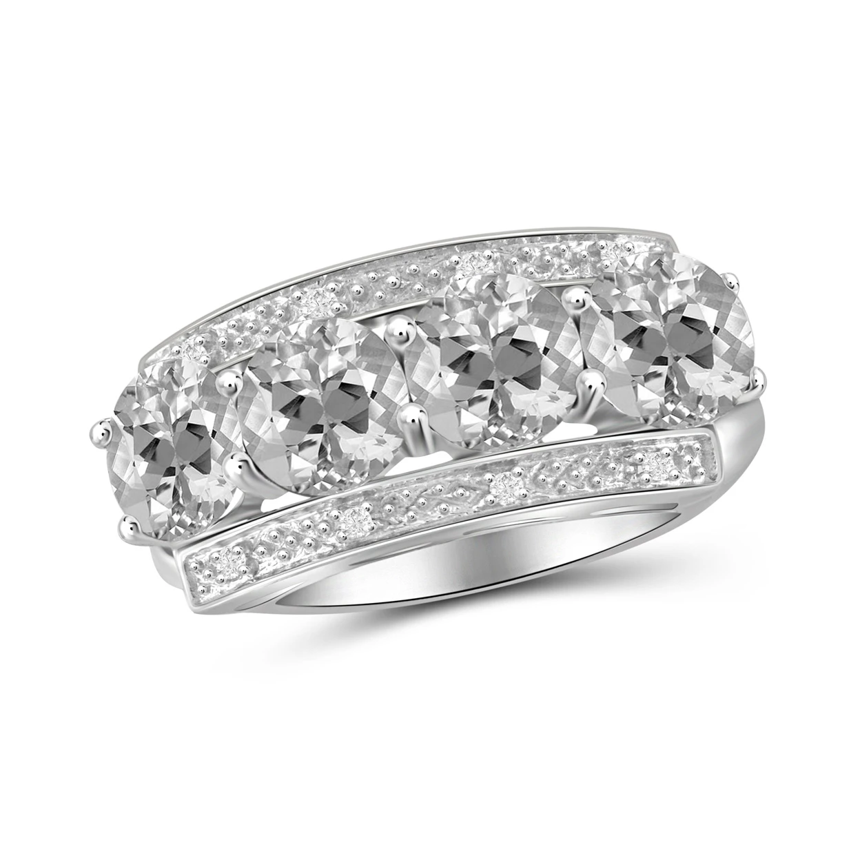 Jewelonfire 3 3/4 карат T. g. w. Белого и синего цвета камня белый прозрачный камень акцент