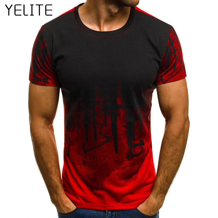 YELITE с камуфляжным принтом футболка летние Повседневное модная короткий рукав