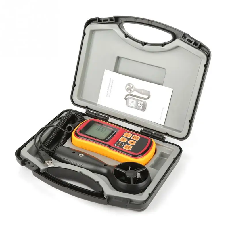 Ручной ЖК-цифровой Анемометр тестер скорости воздуха измеритель температуры