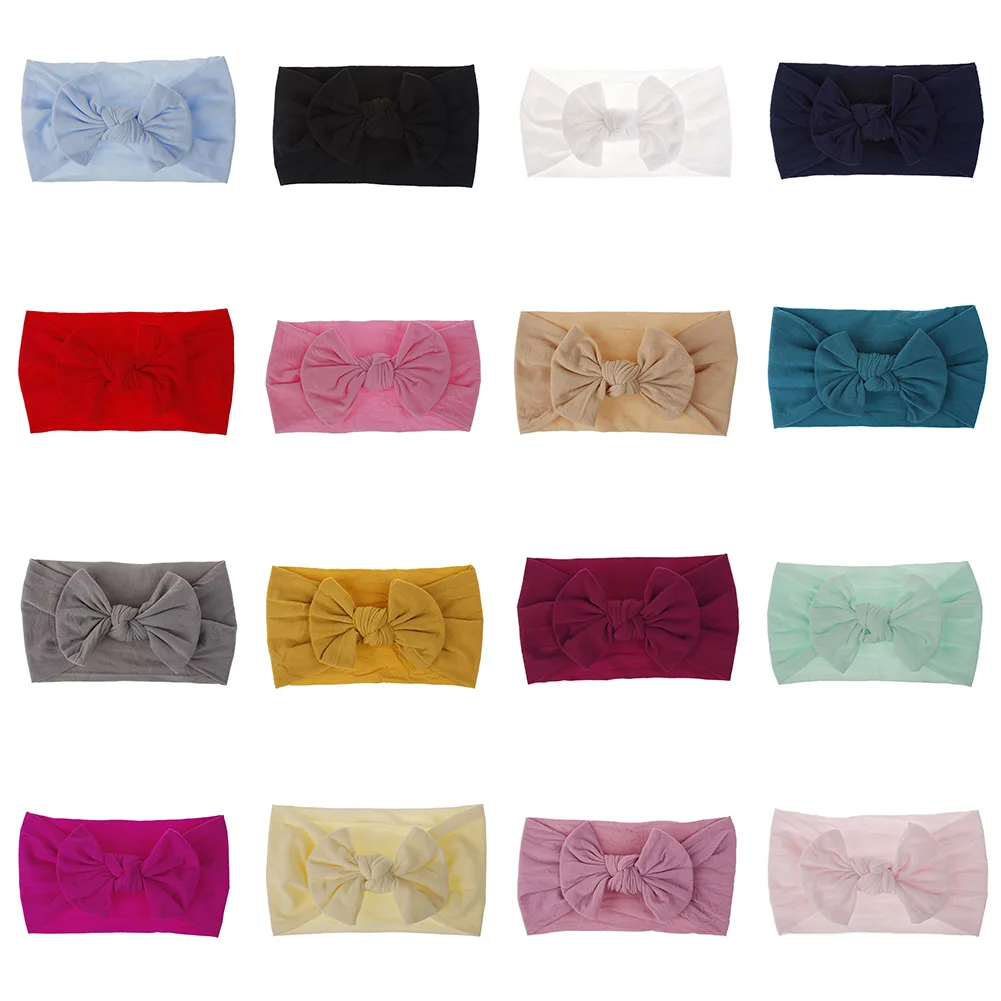 2019 нейлоновые широкие повязки на голову с большим бантом для малышей творчества