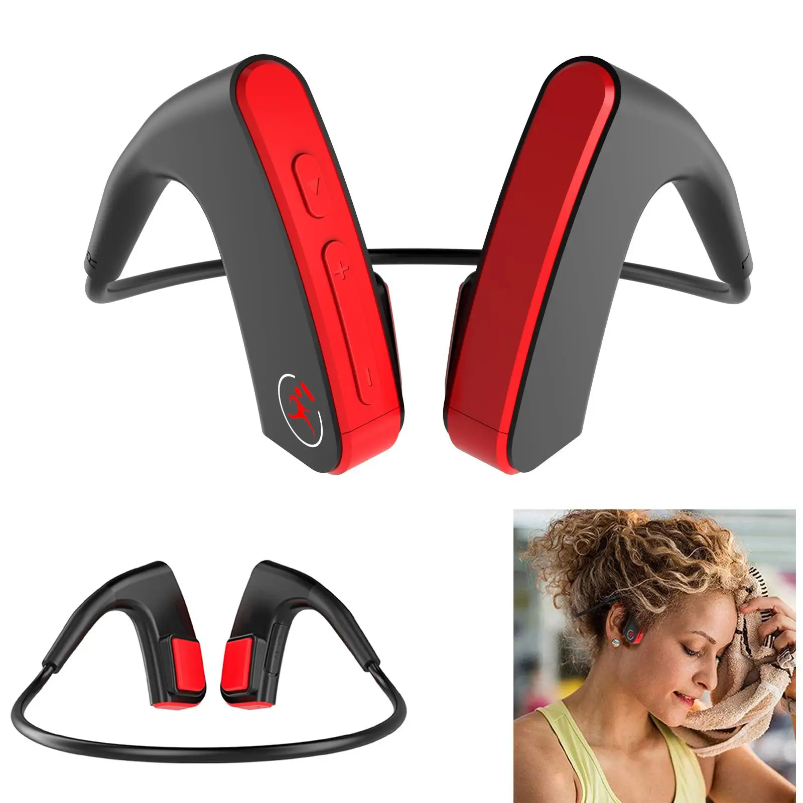 

Bone Conduction Wireless Headphones Headsets Earphones Handsfree Calling with Mic for IOS Android Cell Phones