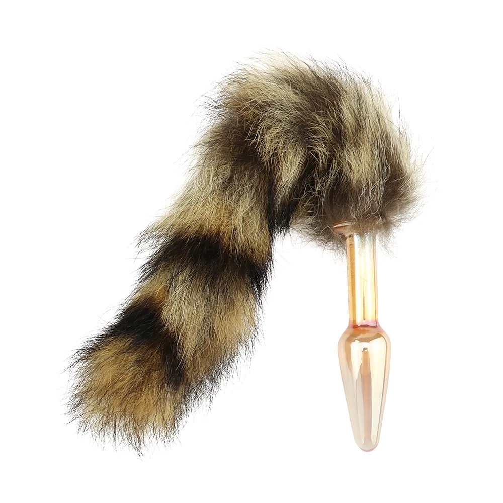 Стеклянный анальный штекер Лисий Хвост анальные шарики секс-игрушки для женщин