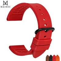 maikes new arrival colorful watch strap waterproof sport watch accessories 20mm 22mm 24mm fluorocarbon rubber replace bracelets