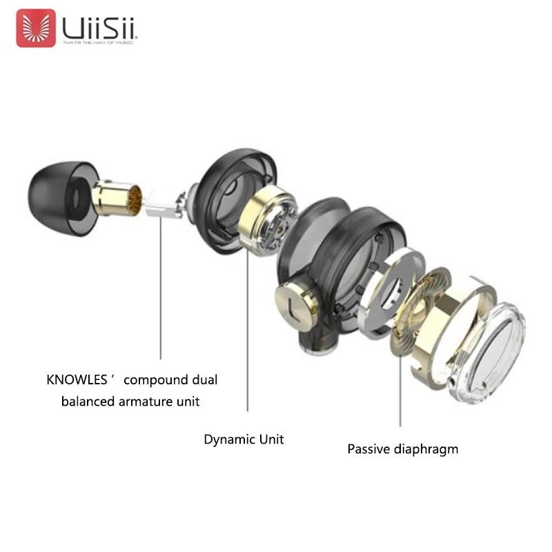 Новый UiiSii BA T9 2BA + 1DD 6 драйвер гибридной технологии Hi Fi наушники вкладыши Наушники