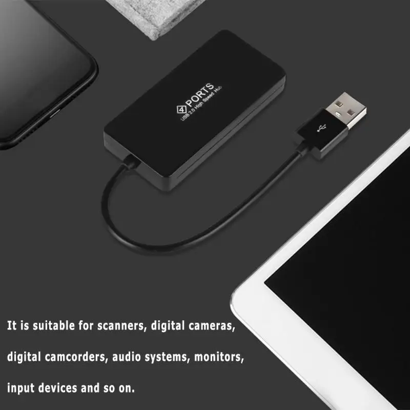 4 порта USB 2 0 концентратор сплиттер адаптер конвертер кабель провода шнур для ПК