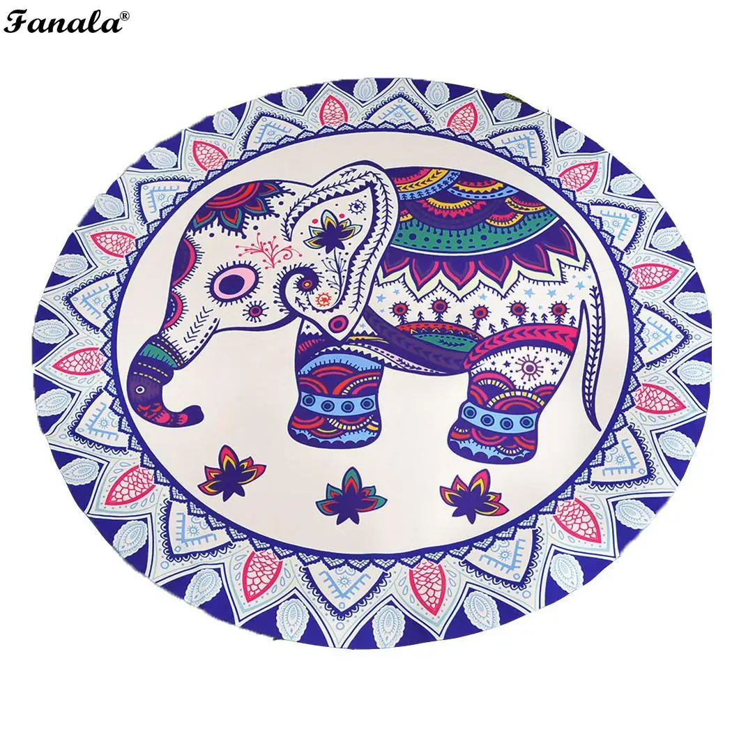 Круглый Гобелен пляжный коврик для йоги Павлин Boho Roundie весна лето настенная