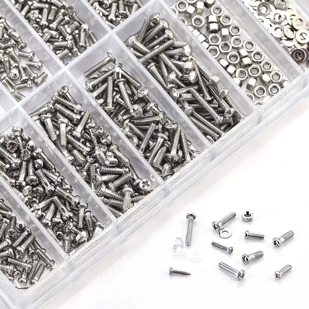Фото CNIM Hot 1000Pcs Eyeglasses Watch Repair Screw Stainless Steel Replacement Kit Set Tiny Screws Nut Assortment Tool Обустройство CNIM Hot 1000Pcs Eyeglasses Watch Repair Screw Stainless Steel Replacement Kit Set Tiny Screws Nut Assortment Tool Обустройство