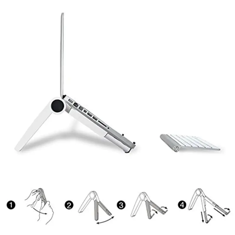Folding Laptop Holder Pc Stand With Stretching Legs And Adjusting Angles For 11~16 Inch Computer Notebook Portable Lap Desk | Автомобили и