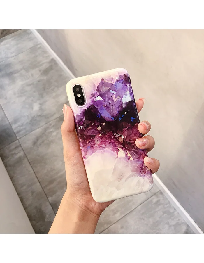 XINDIMAN фиолетовые Чехлы для iphone X чехол Аметист силиконовый 6 6s 6plus Мягкий ТПУ 7 capa 7plus