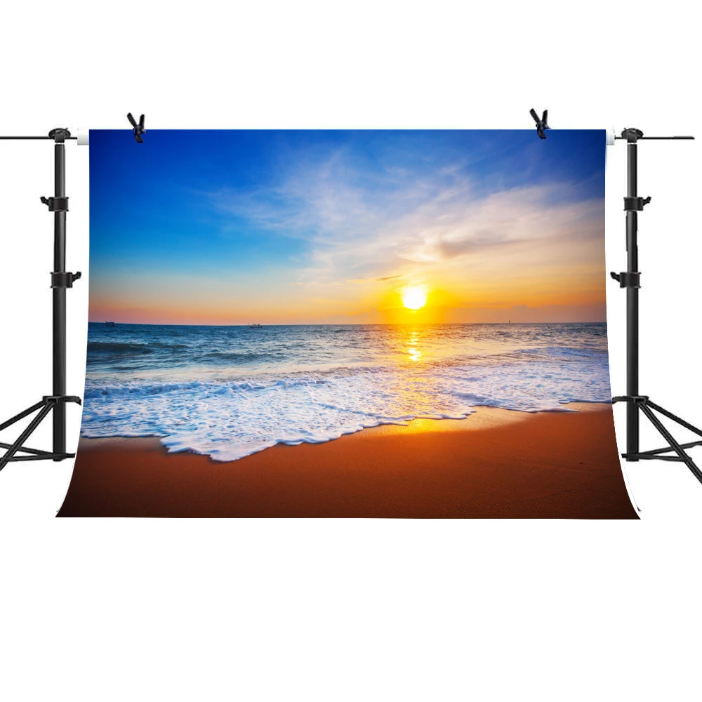 Пляж Sundown океан Tidal Wave фотографии фоны для вечерние виниловые 7x5ft фон детей
