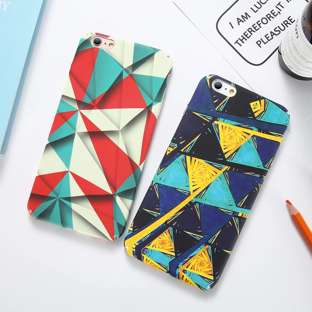KISSCASE Luxury Abstract Case For iPhone 7 8 Plus Phone Mondrian Colorful Hard PC X XS Max Xr 5s 6 6S |