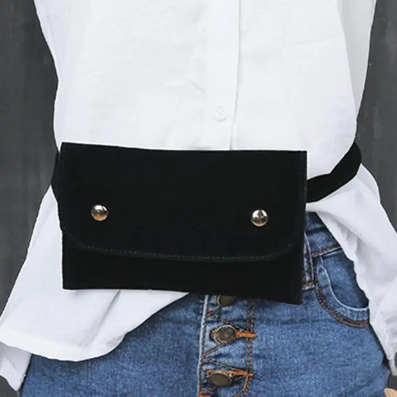 Velvet Women Waist Bag Female Money Phone Fanny Pack Waistbag Scrub Leather Bum Famous Brand Belt | Багаж и сумки