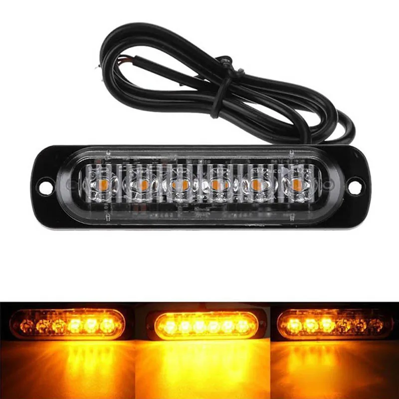 Auxting 2X-10X Янтарный 6LED Автомобиль Грузовик Мотоцикл аварийный Маяк Предупреждение