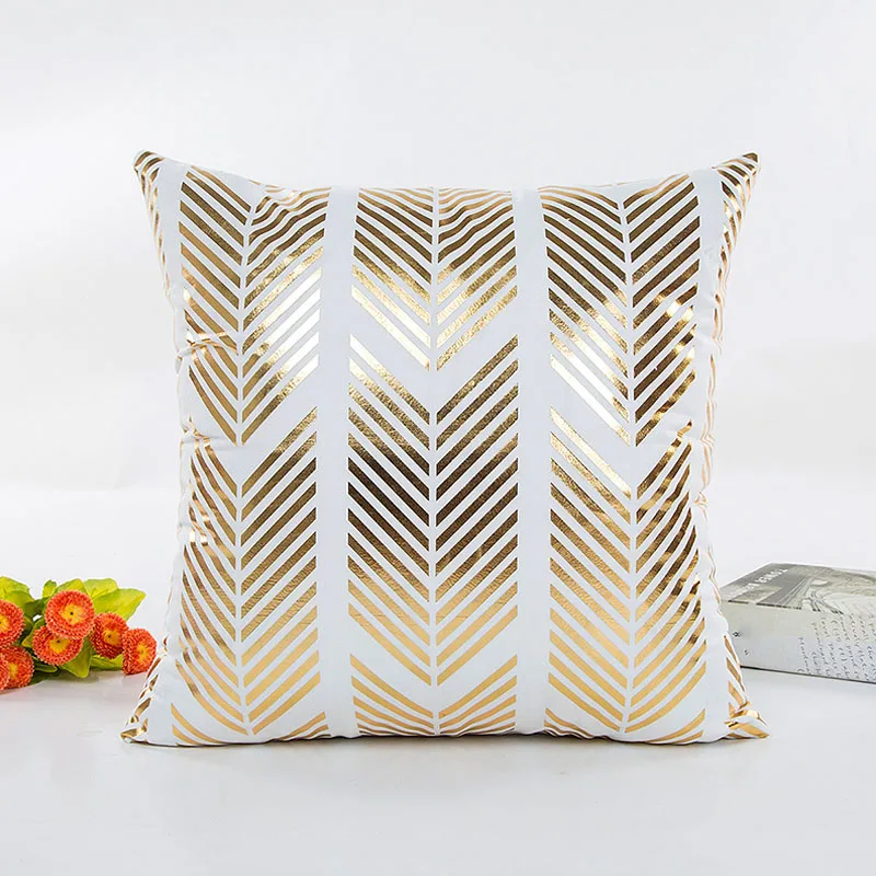 Hot Sale Office Geometric Popular Pineapple Pillow Cases 1PC Cotton Gold Bronzing Home Decorative Bedroom New Luxury | Дом и сад