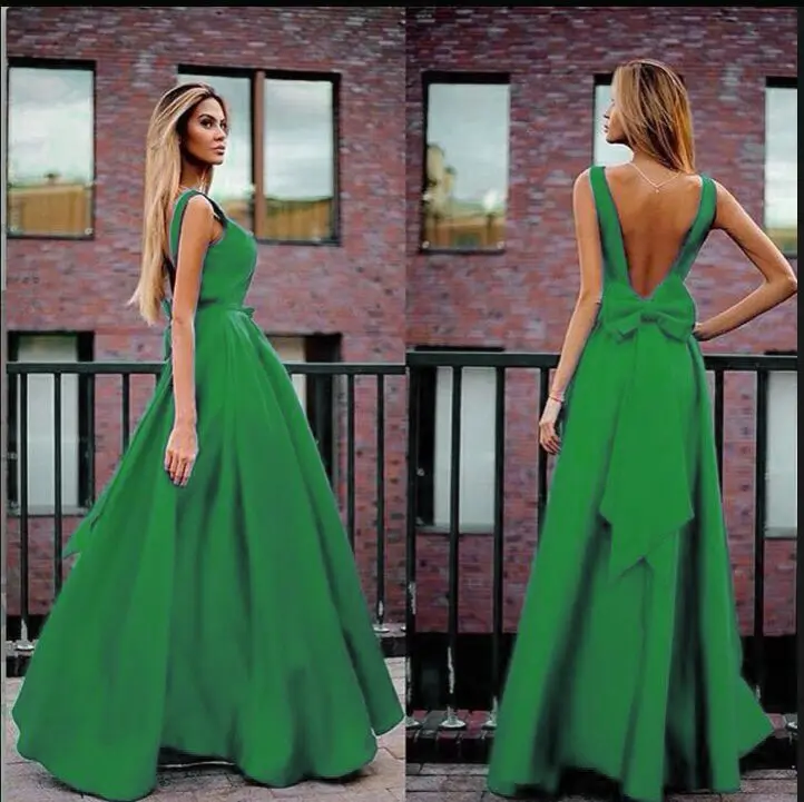 Женское вечернее платье А силуэта с открытой спинкой Клубное треугольным