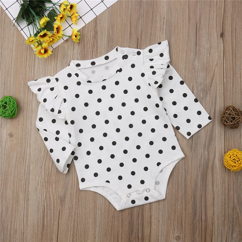 Боди для новорожденных девочек одежда из хлопка ropa bebe боди в горошек с длинными