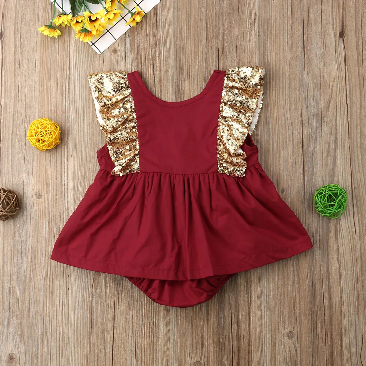 Комбинезон пачка принцессы с блестками и бантом для новорожденных девочек