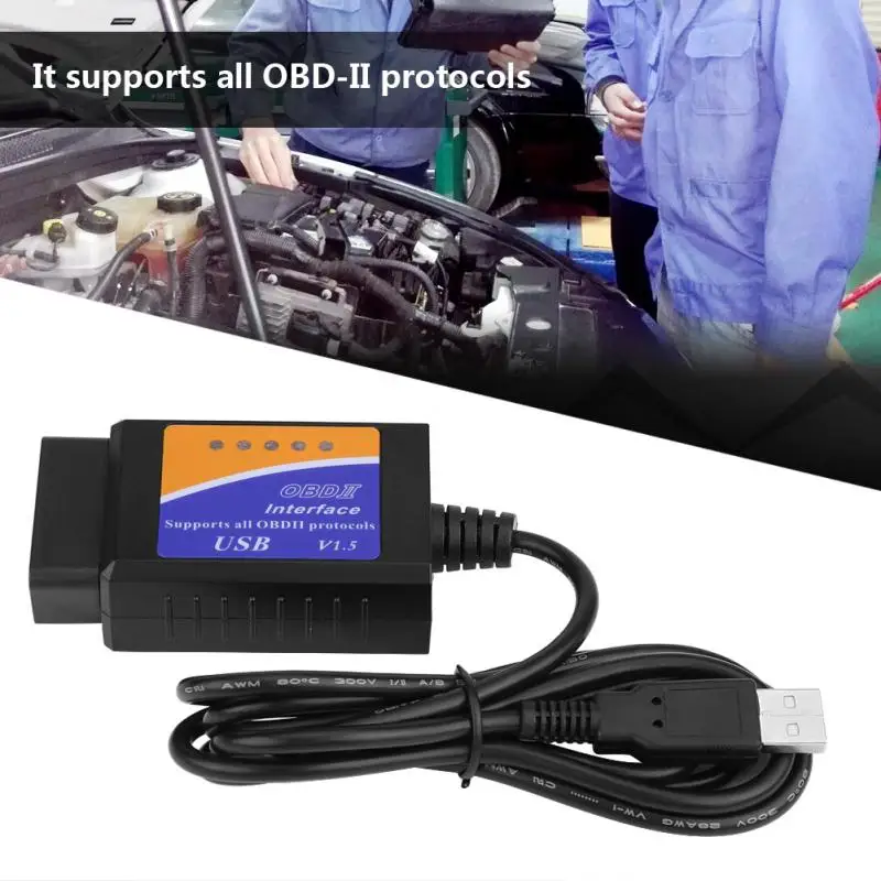 USB кабель Vgate Scan ELM322 OBD2 OBD 2 Интерфейсный usb диагностический инструмент ECU сканер