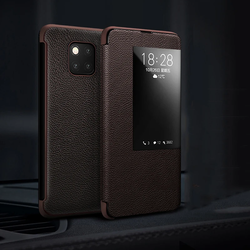 Оригинальный XOOMZ пояса из натуральной кожи Смарт флип чехол для huawei коврики 20/Pro