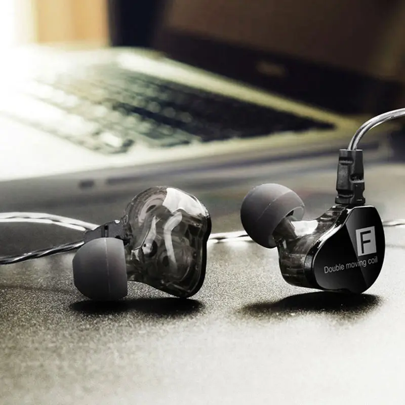 Проводные наушники Bass Heavy Dual Driver стерео Hifi спортивные музыкальные с микрофоном