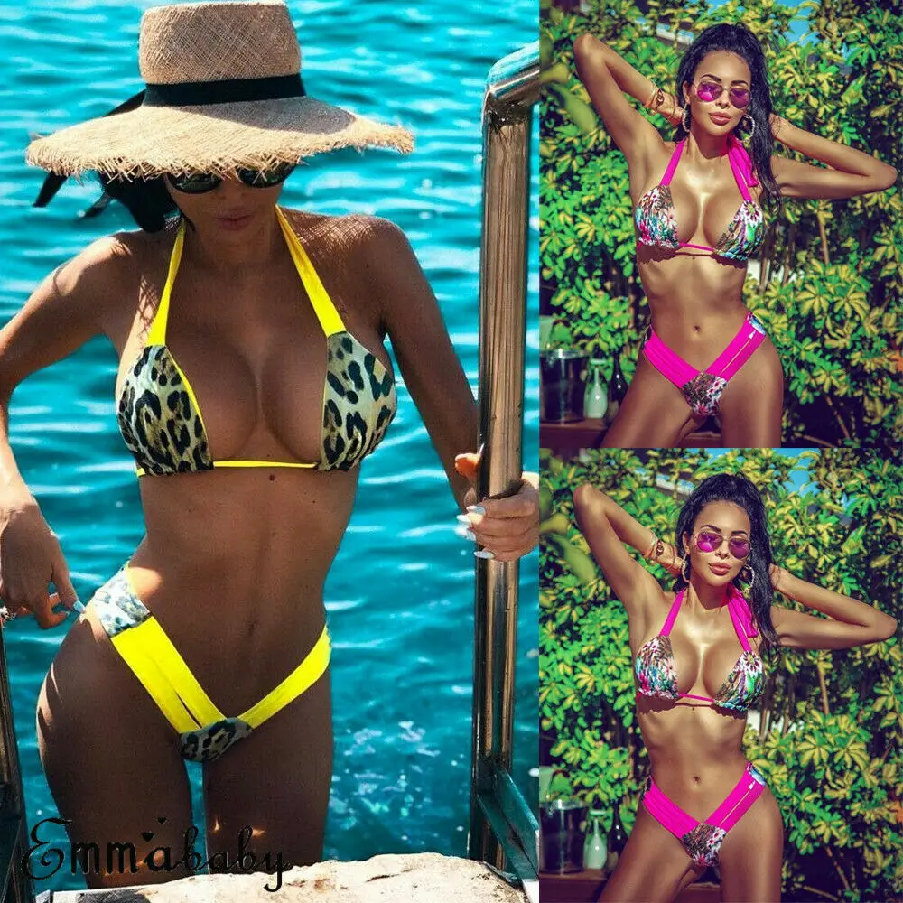 Новинка 2019 летние сексуальные женские комплекты бикини с цветочным принтом