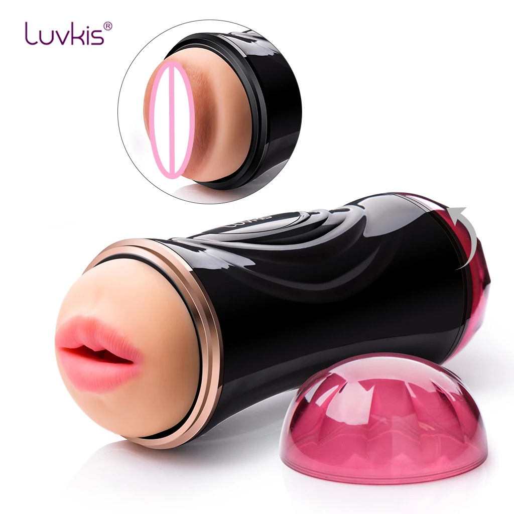 Luvkis 3D Реалистичная Вагина и рот мастурбатор двойное отверстие с зубами языком
