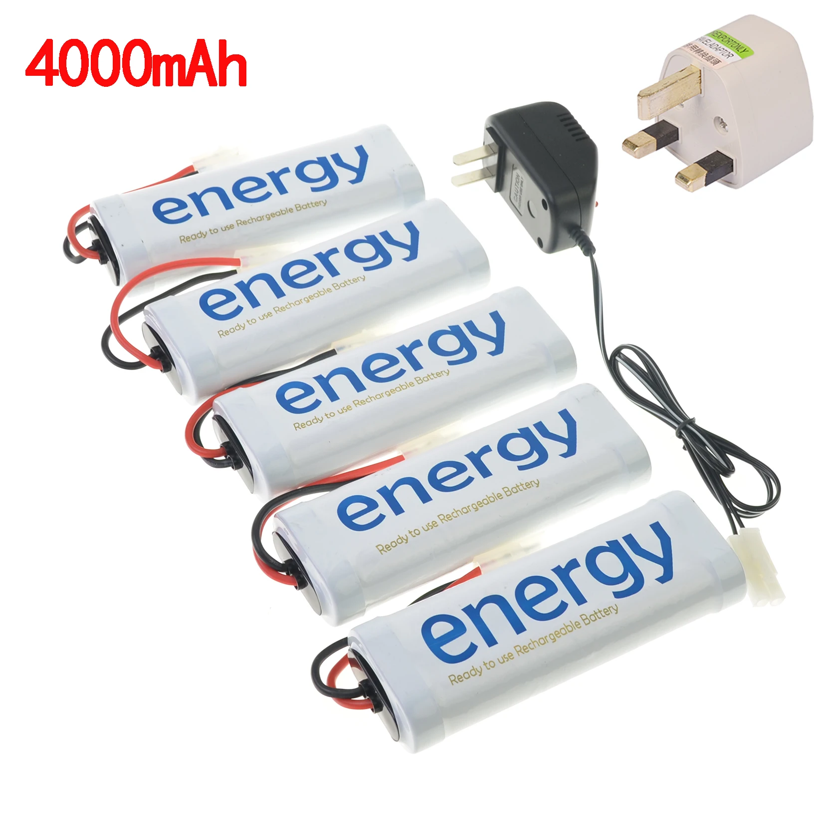 5x NiMh 7 2 V 4000mAh аккумуляторная батарея Tamiya белая RC энергия + зарядное устройство