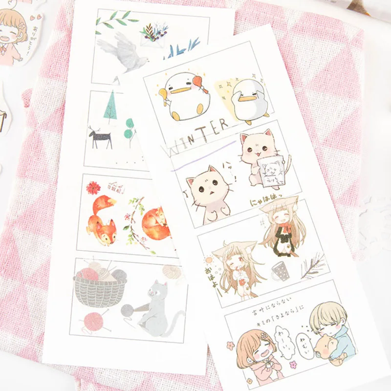 30 шт милый кот наклейки Животные канцелярские Kawaii стикеры на клейкой основе для